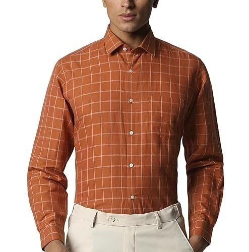 Van Heusen Men's Linen Regular Fit Shirt