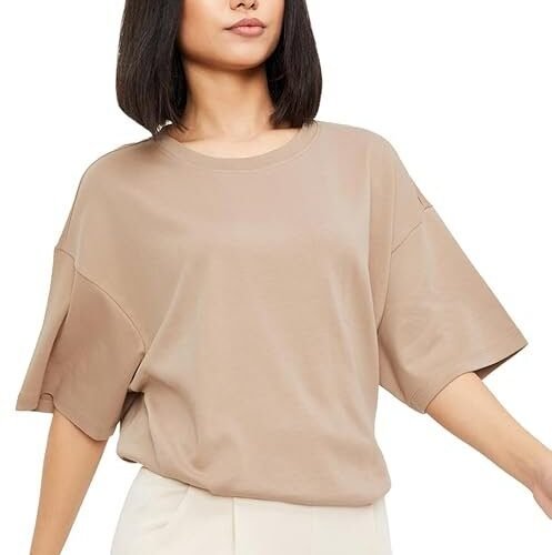 Max Women's Solid Regular Fit Tshirt
