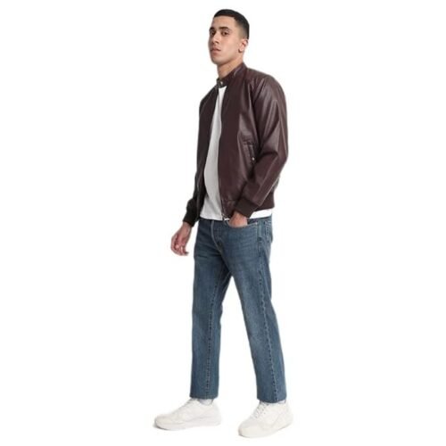 Bewakoof Men's Solid Regular Fit Full Sleeve Stand Collar Nylon Jacket