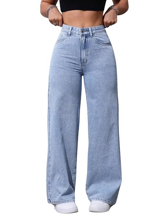 Glossia Jeans for Women || Straight Jeans for Women || Loose Jeans for Women Stylish || Plus Size Jeans for Women || Boyfriend Jeans for Women || Baggy Jeans for Women High Waist (B0DSC97GJN)