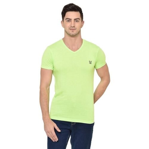 JONNEY Men's Cotton Blended Regular Fit V-Neck T-Shirt