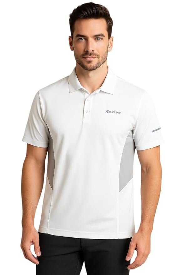 RF RAVES Mens Performance Collared Polo Shirt | Quick Dry, Lightweight, Breathable Sports & Everyday Wear Polo | Athletic Fit