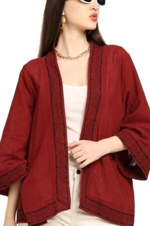 KE KANHA EXPORTS Shrugs for Women Stylish | Cover up on Jeans Tops for Women | Western Beach Outfits | Summer Clothes | Kimono Length Option Short | Medium | Long